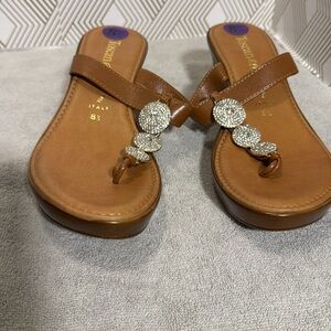 Toscanella Brown Sandals‎ with women’s size 8.5 or  8 1/2  made in Italy
